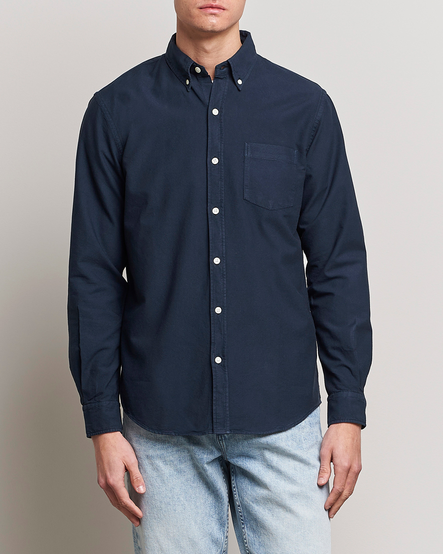 Herren | Oxfordhemden | Colorful Standard | Classic Organic Oxford Button Down Shirt Navy Blue