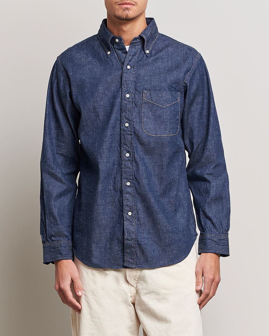 Herren | orSlow | orSlow | Denim Button Down Shirt One Wash