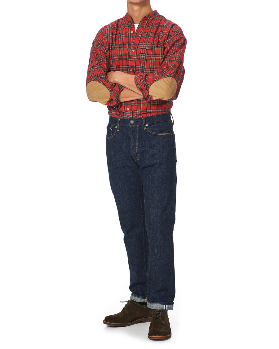 Herren | Hemden | orSlow | Loose Fit Stand Collar Shirt Red Check