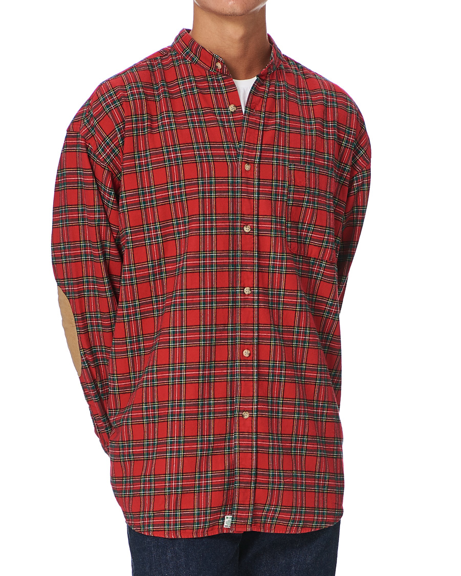 Herren | Hemden | orSlow | Loose Fit Stand Collar Shirt Red Check