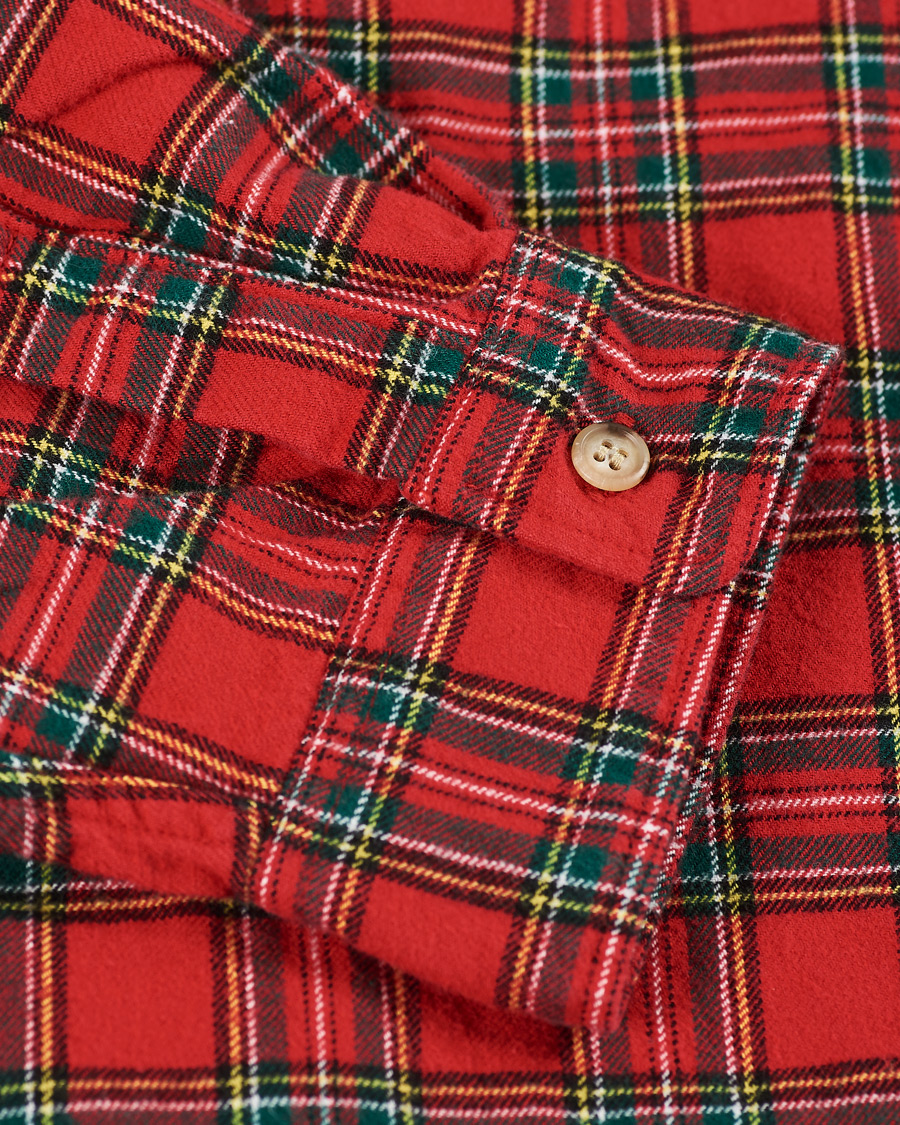 Herren | Hemden | orSlow | Loose Fit Stand Collar Shirt Red Check