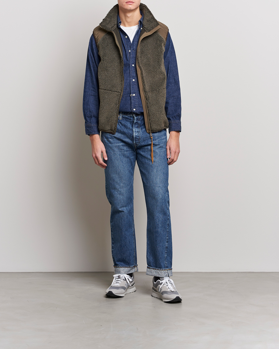 Herren | Jacken | orSlow | Boa Fleece Vest Army Green