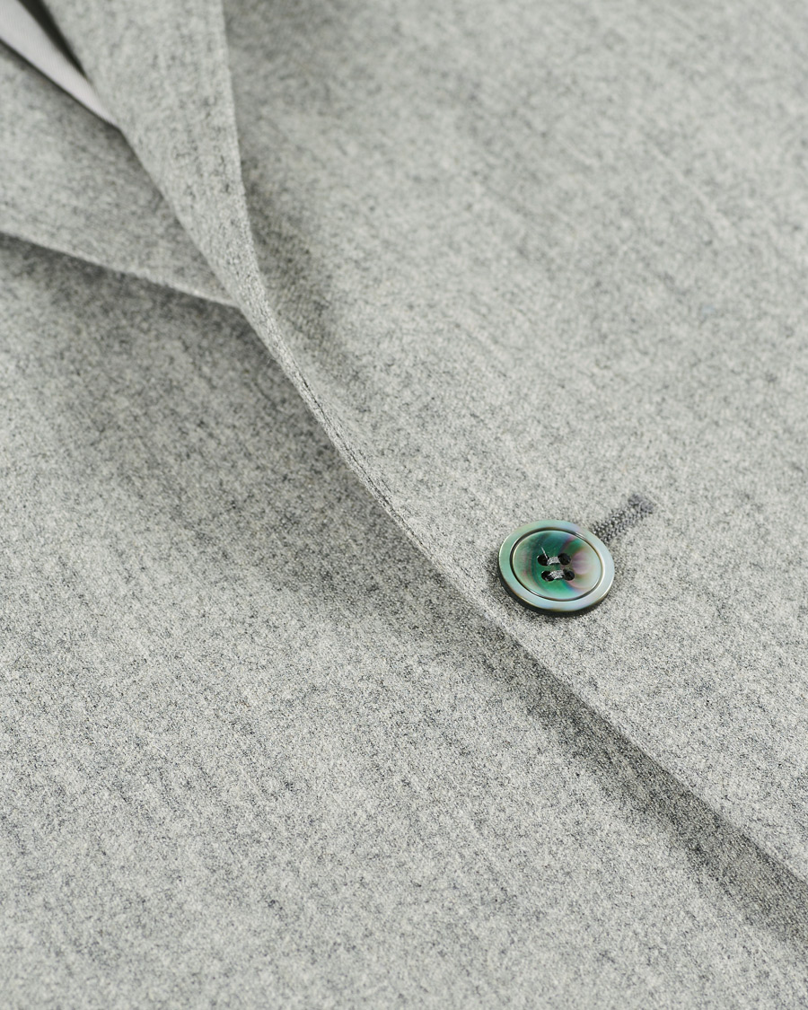 Herren | Sakkos | Oscar Jacobson | Ego Wool Flannel Blazer Light Grey