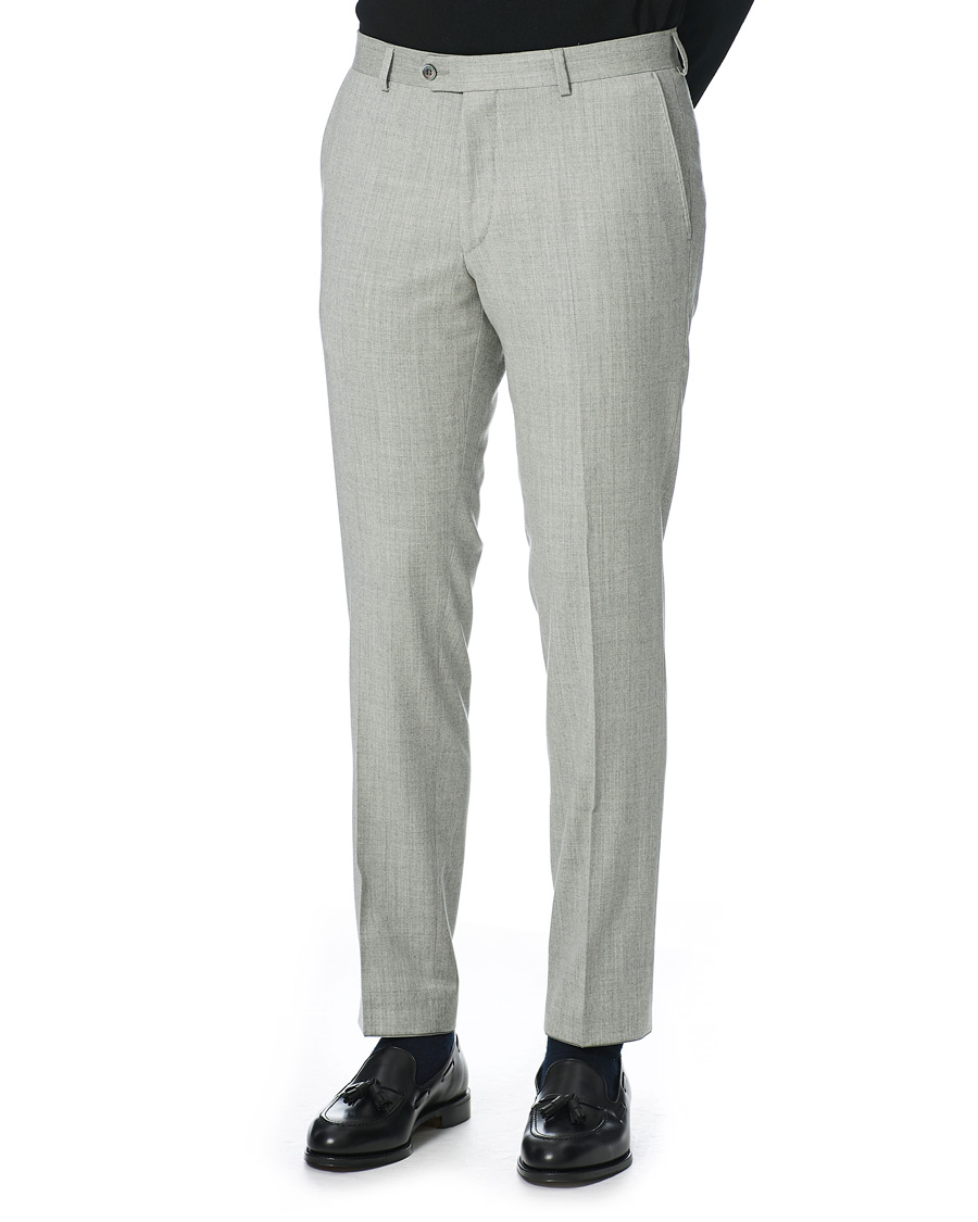 Herren | Anzüge | Oscar Jacobson | Egel Wool/Silk Patch Pocket Suit Light Grey