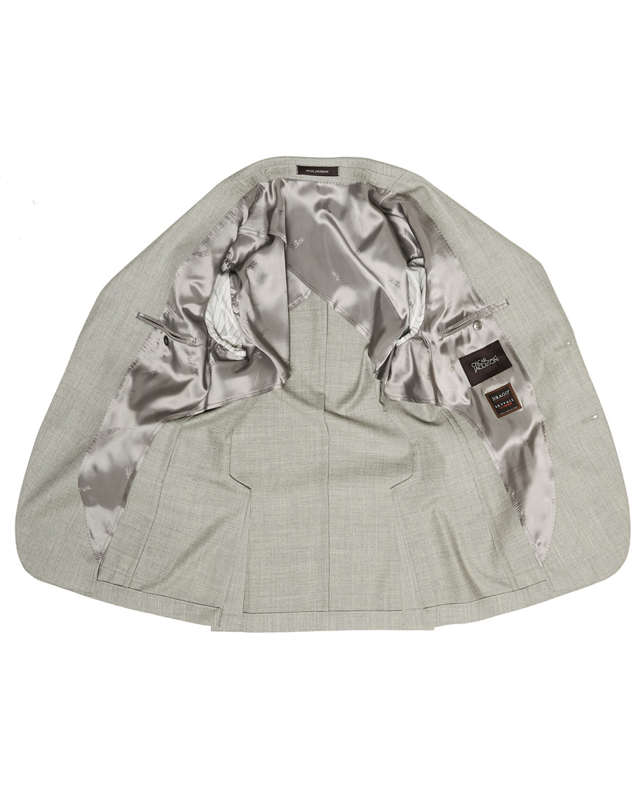 Herren | Anzüge | Oscar Jacobson | Egel Wool/Silk Patch Pocket Suit Light Grey