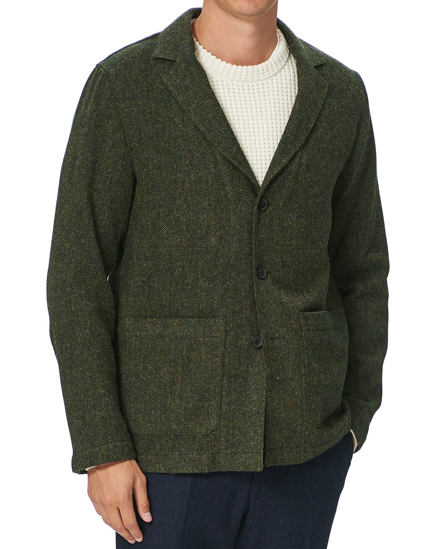 Herren | Jacken | Oscar Jacobson | Hector Moon Wool/Cotton Shirt Jacket Green