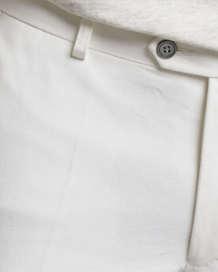 Herren | Hosen | Oscar Jacobson | Denz Brushed Cotton Turn Up Trousers Off White