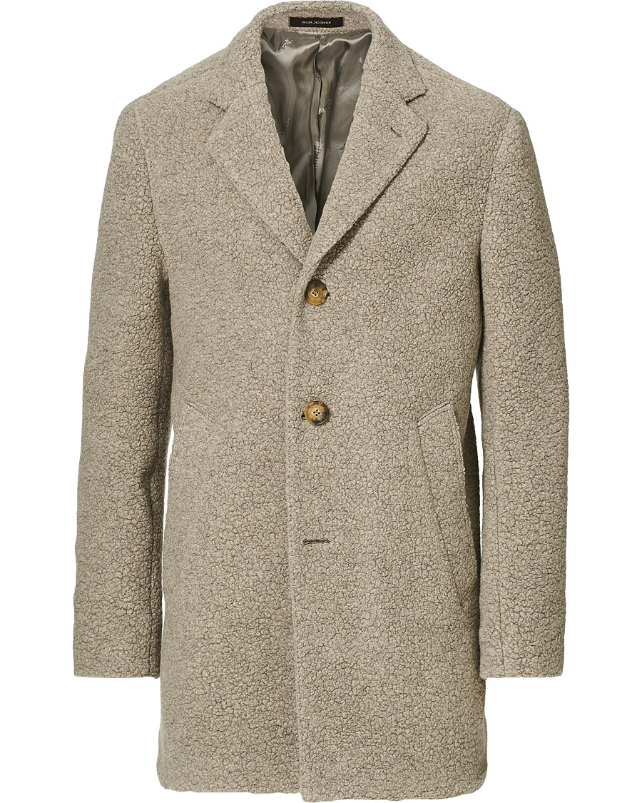 Herren | Jacken | Oscar Jacobson | Storvik Wool Terry Coat Creme