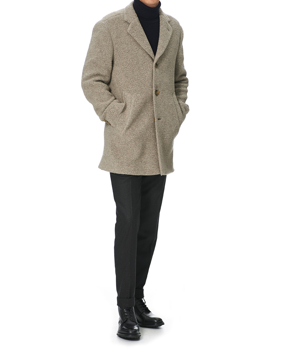 Herren | Jacken | Oscar Jacobson | Storvik Wool Terry Coat Creme