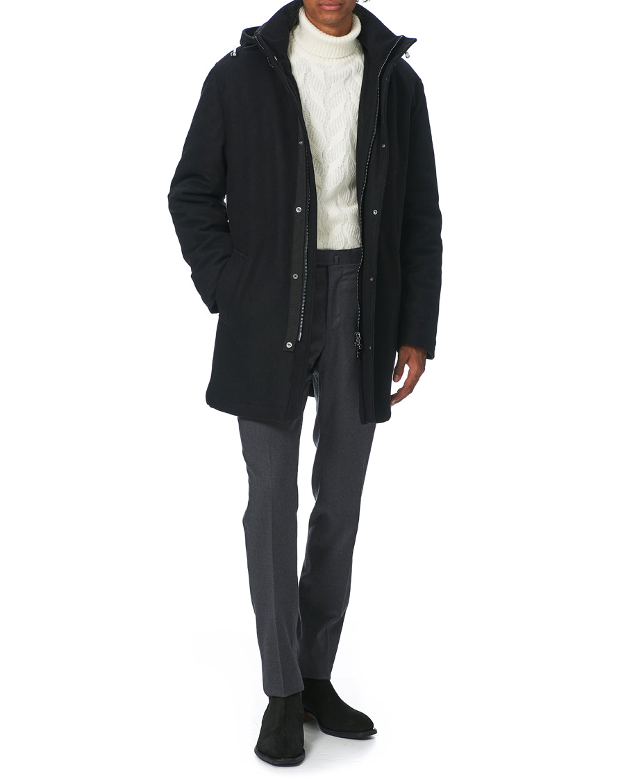 Herren | Jacken | Oscar Jacobson | Dammond Padded Wool Parka Black