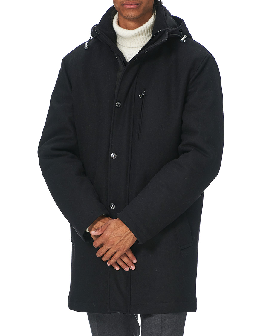 Herren | Jacken | Oscar Jacobson | Dammond Padded Wool Parka Black