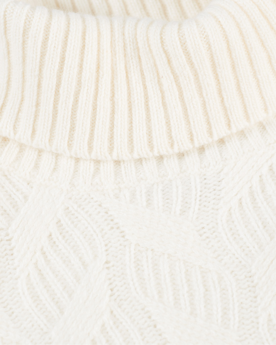 Herren | Pullover | Oscar Jacobson | Samir Wool/Cashmere Cable Rollneck Creme