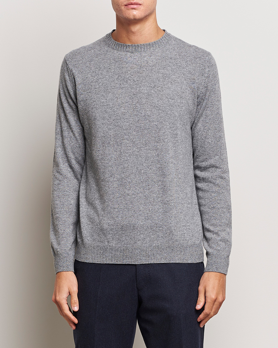 Herren | Pullover | Oscar Jacobson | Valter Wool/Cashmere Round Neck Light Grey