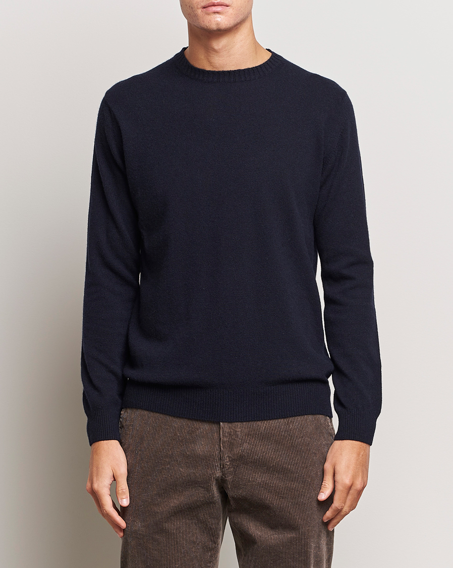 Herren |  | Oscar Jacobson | Valter Wool/Cashmere Round Neck Navy