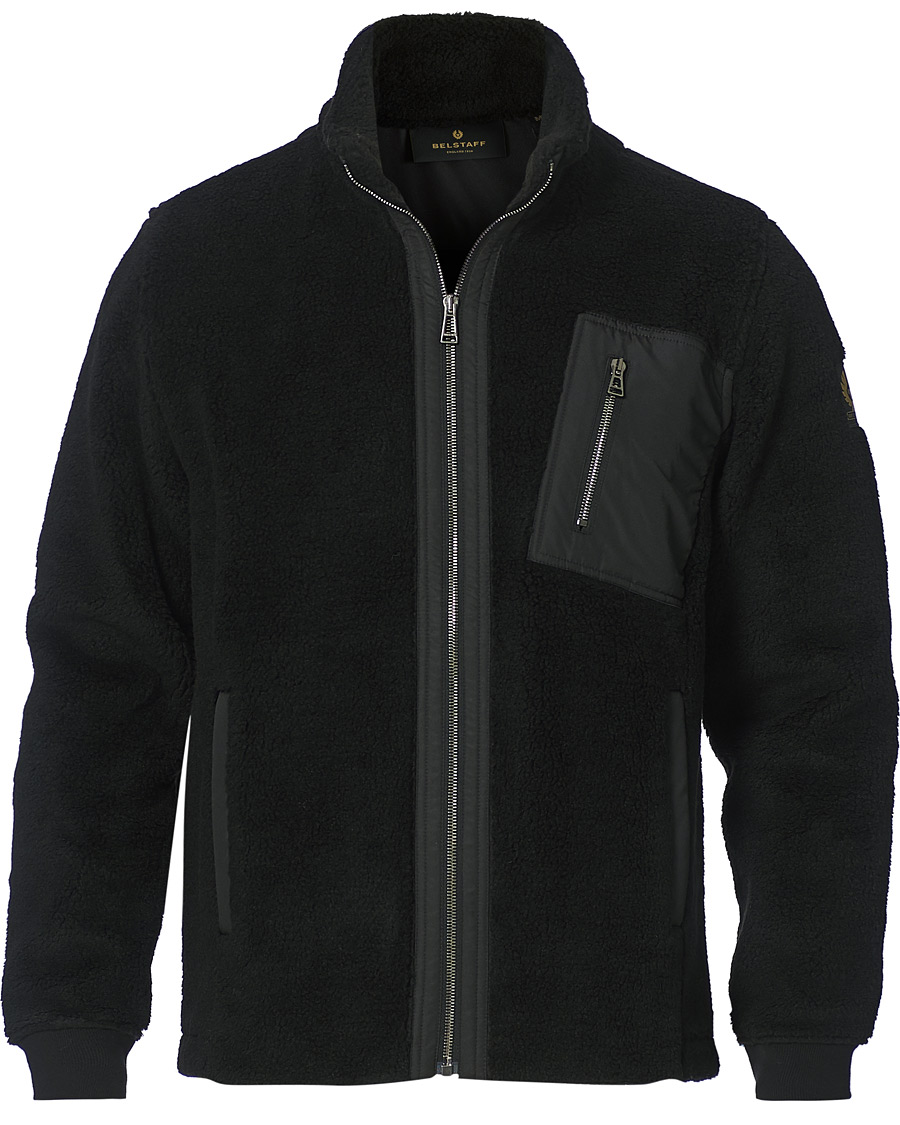 Herren | Pullover | Belstaff | Herne Full Zip Pile Fleece Black