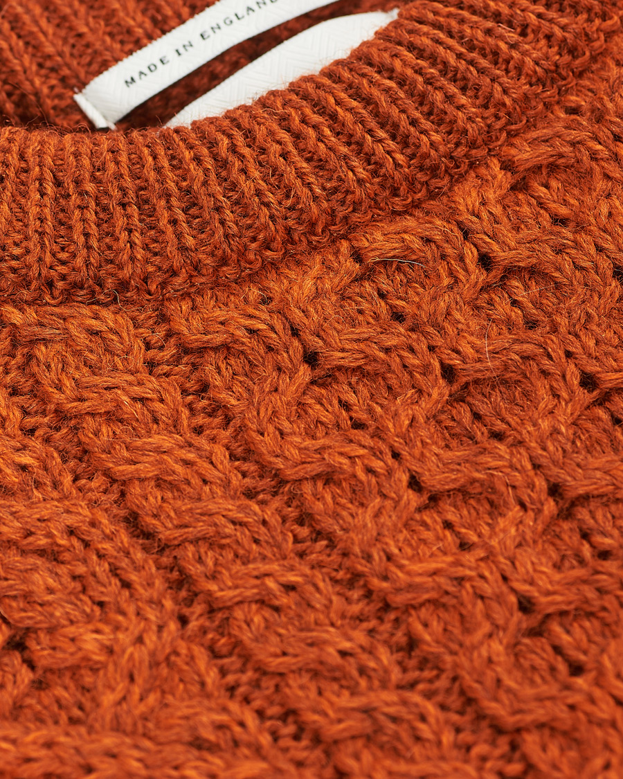 Herren | Pullover | Peregrine | Hudson Wool Aran Knitted Jumper Orange