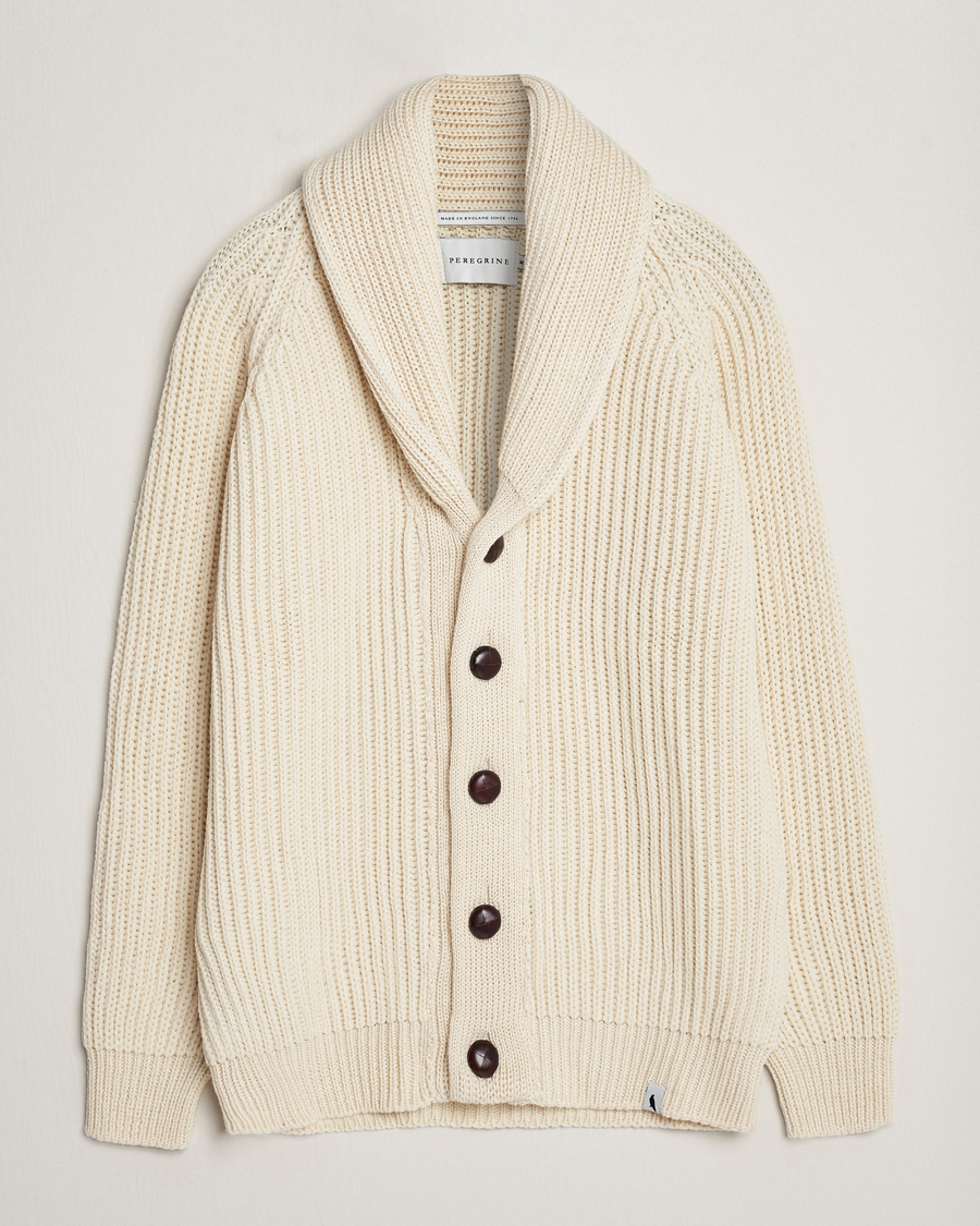 Herren | Pullover | Peregrine | Wilkinson Ribbed Wool Cardigan Ecru