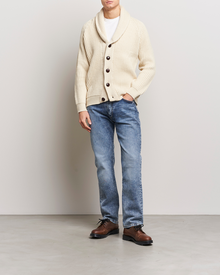 Herren | Pullover | Peregrine | Wilkinson Ribbed Wool Cardigan Ecru