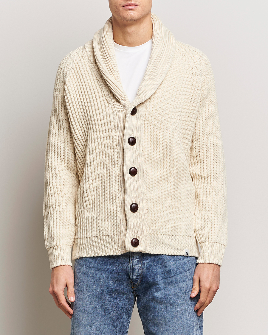 Herren | Pullover | Peregrine | Wilkinson Ribbed Wool Cardigan Ecru