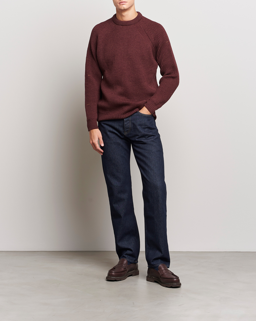 Herren | Pullover | Peregrine | Ford Knitted Wool Jumper Shiraz