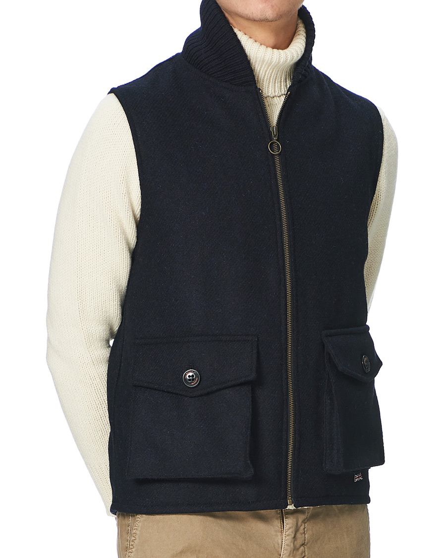 Herren | Jacken | Peregrine | Horrix Harris Tweed Wool Gilet Navy