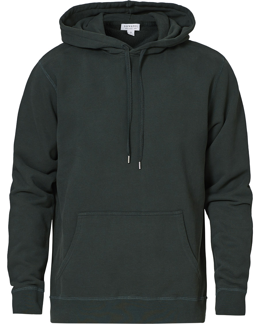 Herren | Pullover | Sunspel | Loopback Hoodie Forest Green