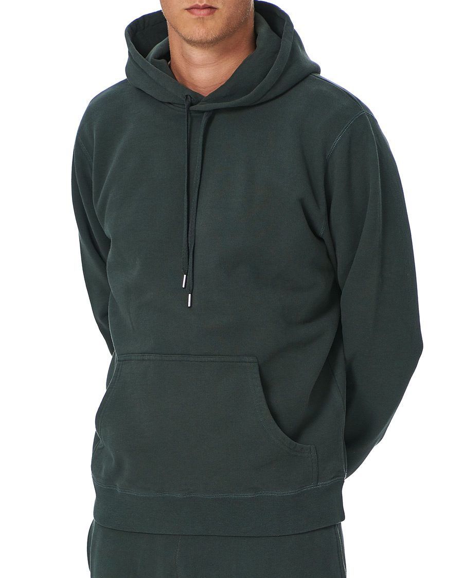 Herren | Pullover | Sunspel | Loopback Hoodie Forest Green