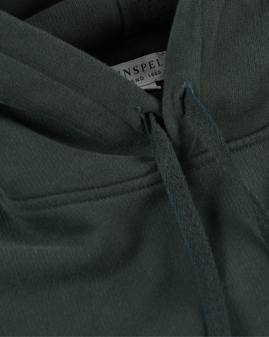 Herren | Pullover | Sunspel | Loopback Hoodie Forest Green