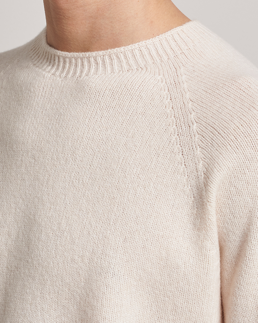Herren | Pullover | Sunspel | Lambswool Crew Neck Ecru
