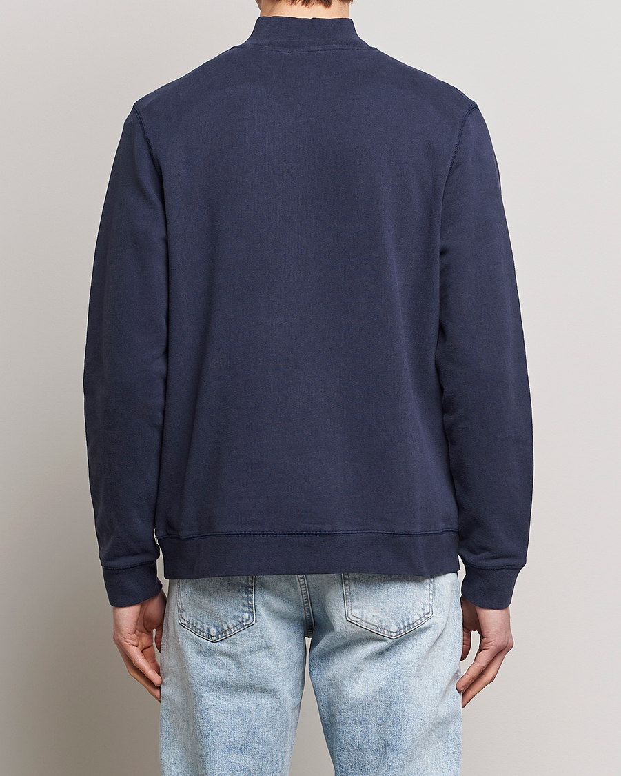Herren | Pullover | Sunspel | Loopback Half Zip Sweatshirt Navy