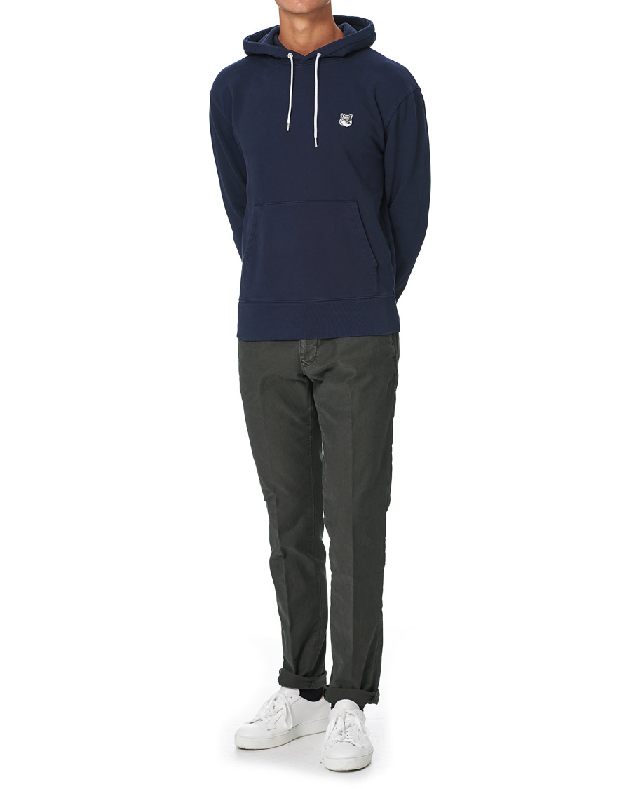 Herren | Pullover | Maison Kitsuné | Grey Fox Head Hoodie Navy