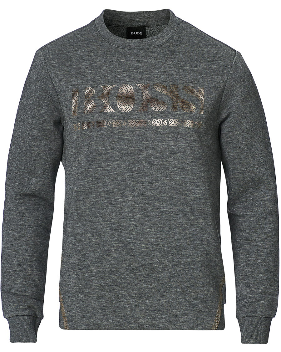 Herren | Pullover | BOSS GREEN | BOSS Athleisure Salbo Iconic Crew Neck Sweatashirt Medium Grey