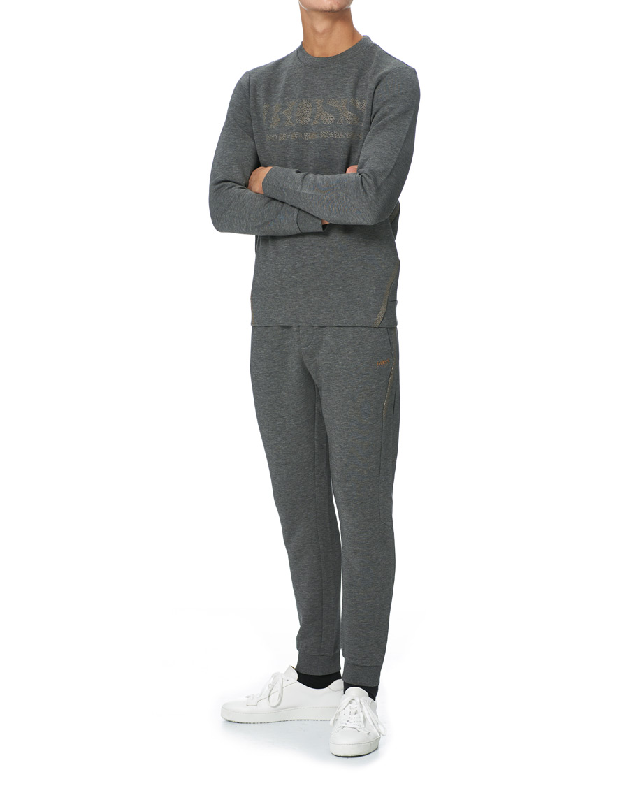Herren | Pullover | BOSS GREEN | BOSS Athleisure Salbo Iconic Crew Neck Sweatashirt Medium Grey