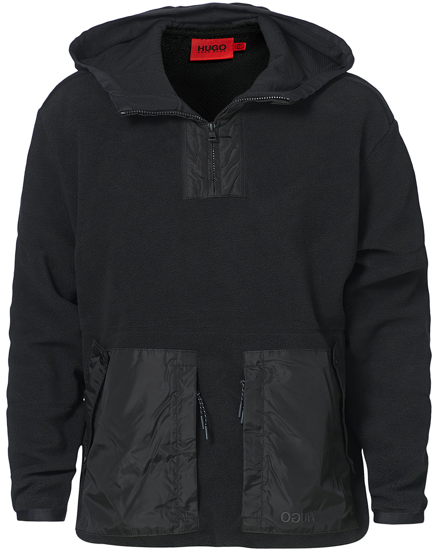 Herren | Pullover | HUGO | Daymans Fleece Half Zip Sweater Black