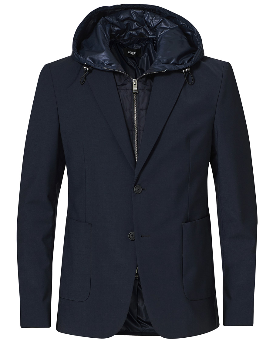 Herren | Jacken | BOSS BLACK | BOSS Hanry Hooded Blazer Jacket Dark Blue