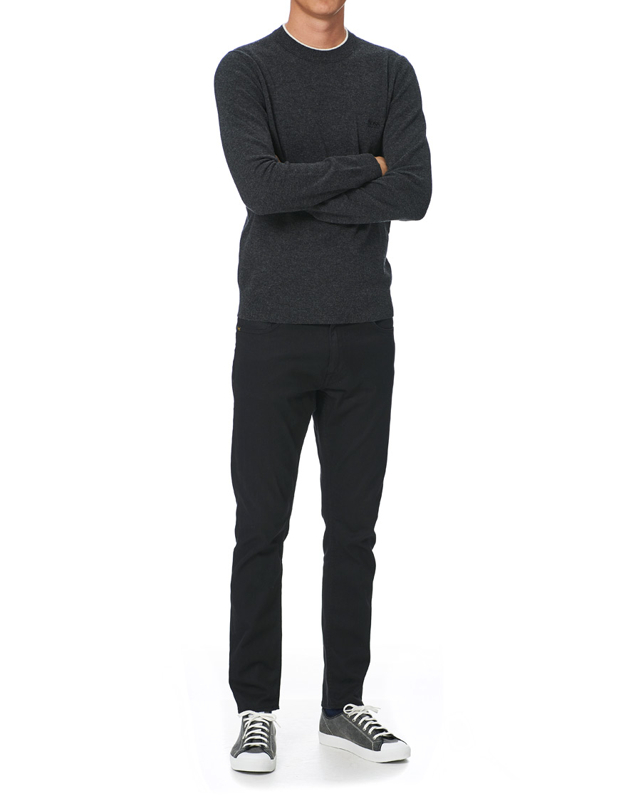 Herren | Pullover | BOSS BLACK | BOSS Bacio Lambswool Crew Neck Pullover Open Grey