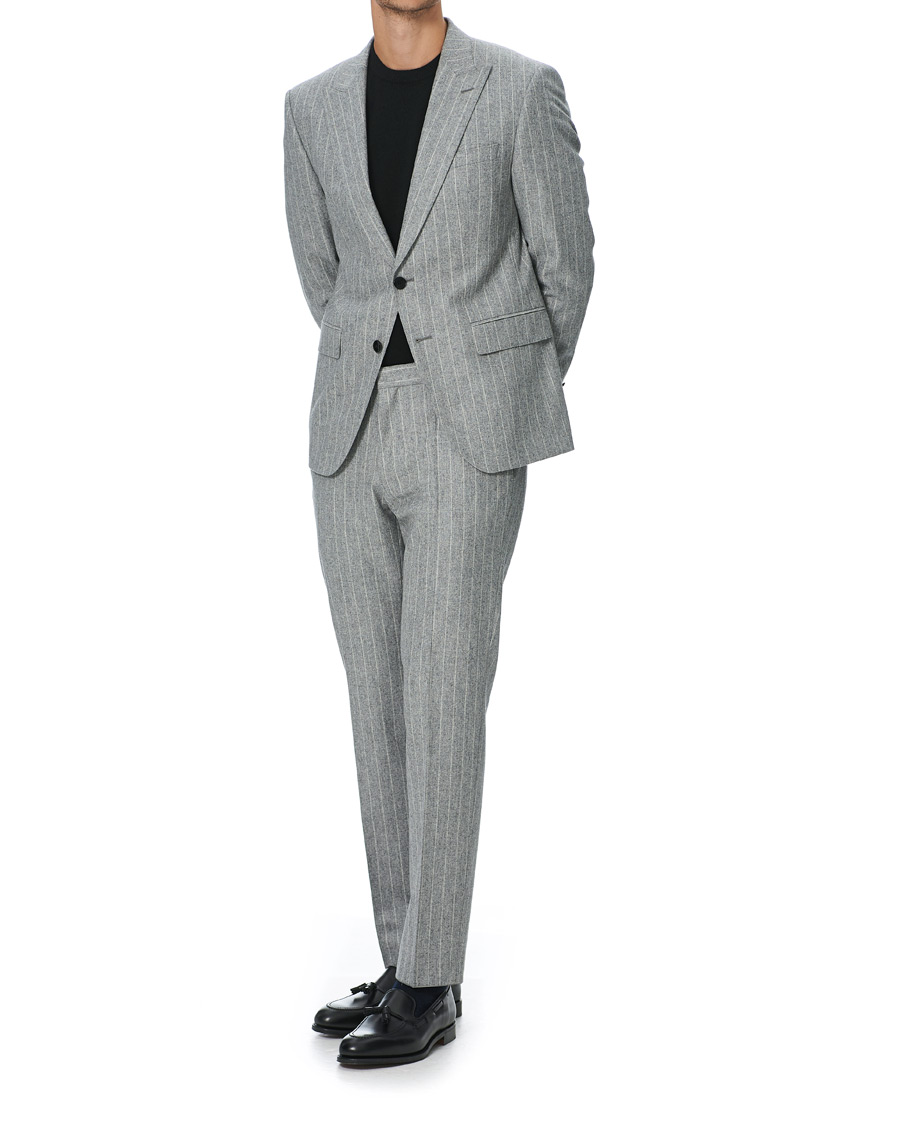 Herren | Anzüge | BOSS BLACK | BOSS Huge Wool Peak Lapel Pinstripe Suit Light Grey