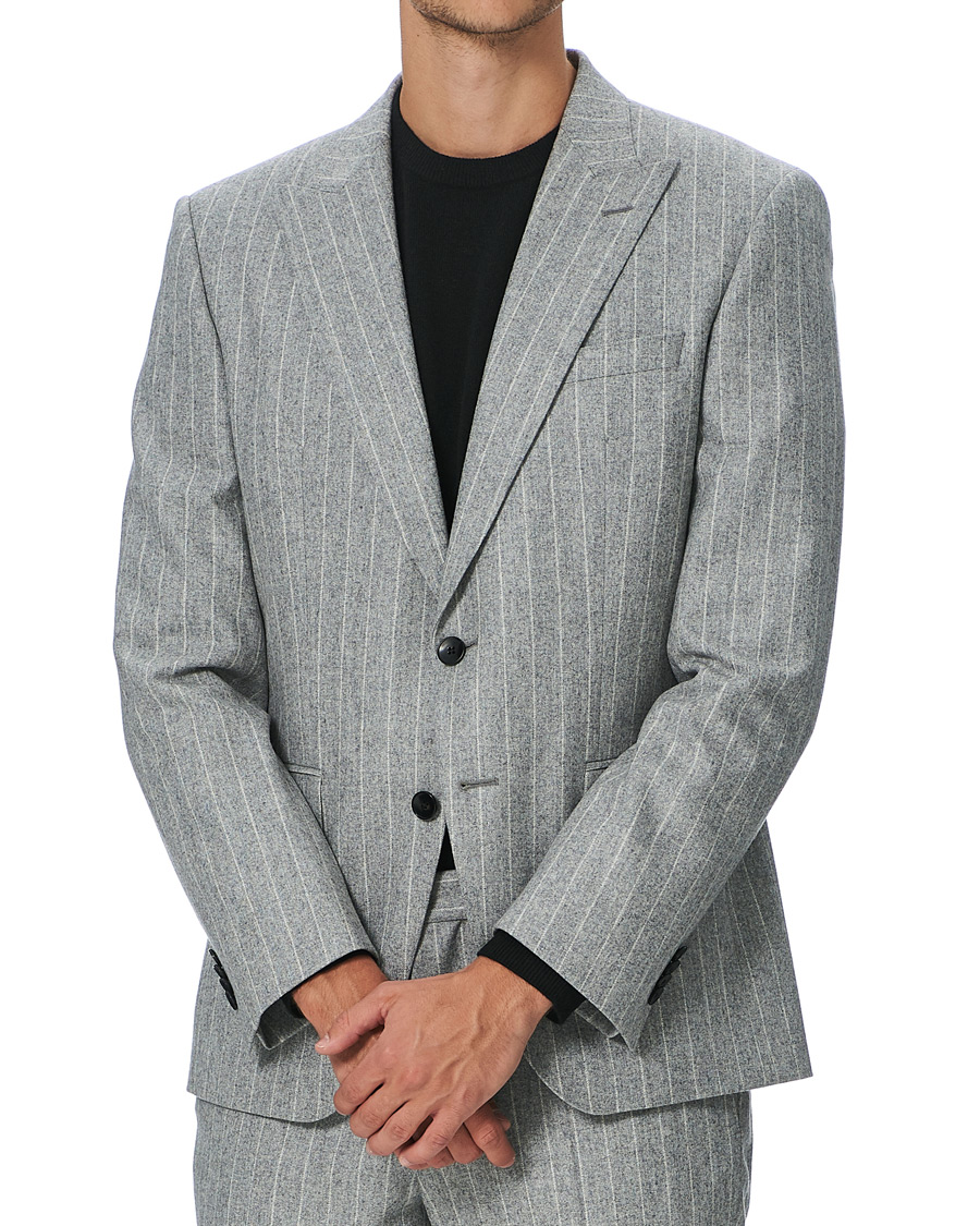 Herren | Anzüge | BOSS BLACK | BOSS Huge Wool Peak Lapel Pinstripe Suit Light Grey