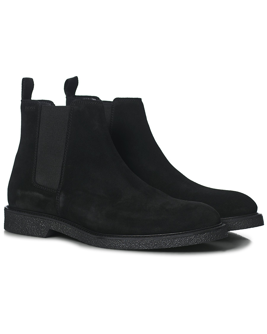 Herren | BOSS Tunley Suede Chelsea Boots Black | BOSS BLACK | BOSS Tunley Suede Chelsea Boots Black