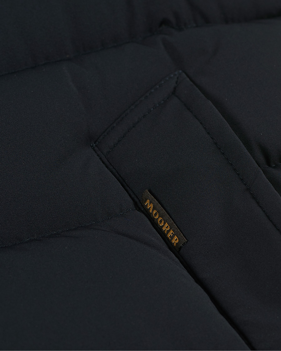 Herren | Jacken | MooRER | Double Breasted Stretch Nylon Hood Coat Navy
