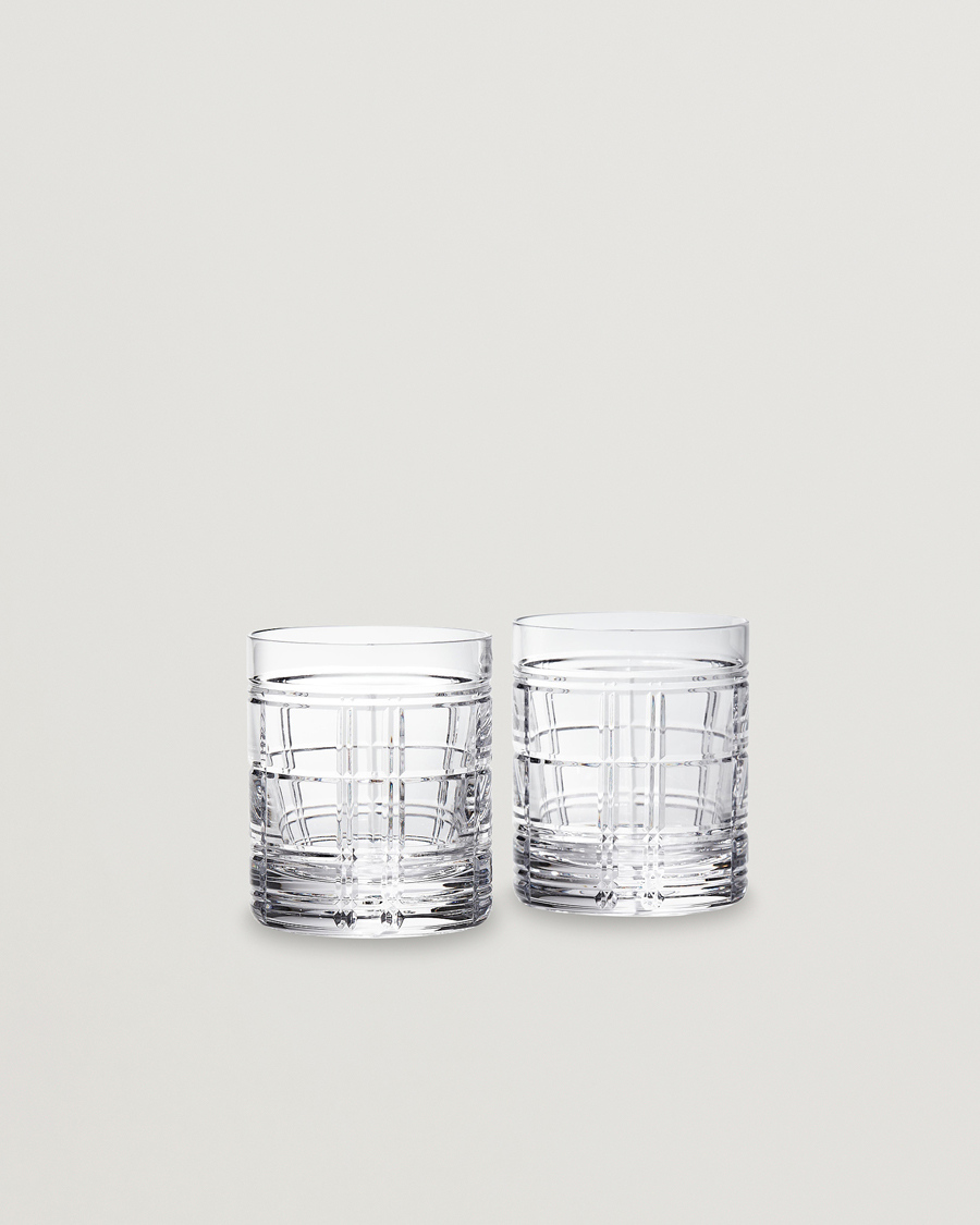 Herren |  | Ralph Lauren Home | Hudson Plaid Crystal Glass 2pcs Clear
