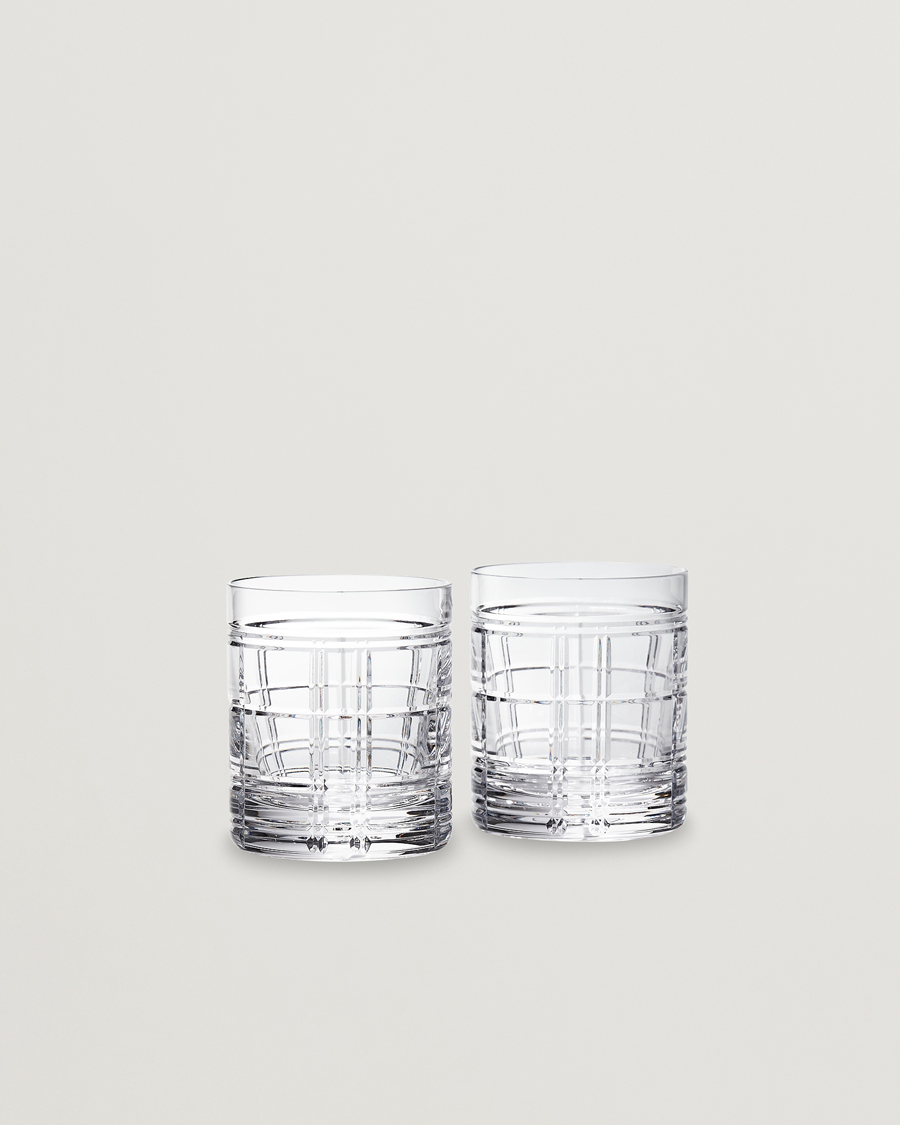 Herren | Für das Zuhause | Ralph Lauren Home | Hudson Plaid Crystal Glass 2pcs Clear