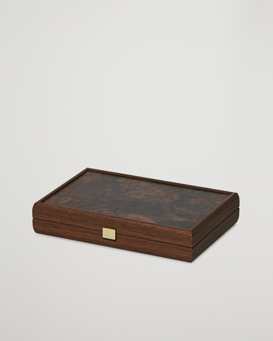 Herren | Für den Connaisseur | Manopoulos | Natural Burl Small Backgammon With Side Racks