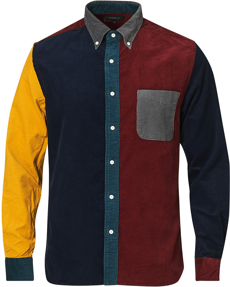 Herren | Hemden | BEAMS PLUS | Corduroy Patchwork Button Down Shirt Grey