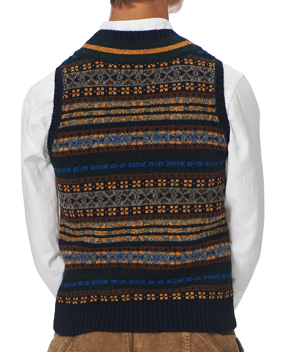 Herren | Pullover | BEAMS PLUS | Fairisle Crickett Vest Navy