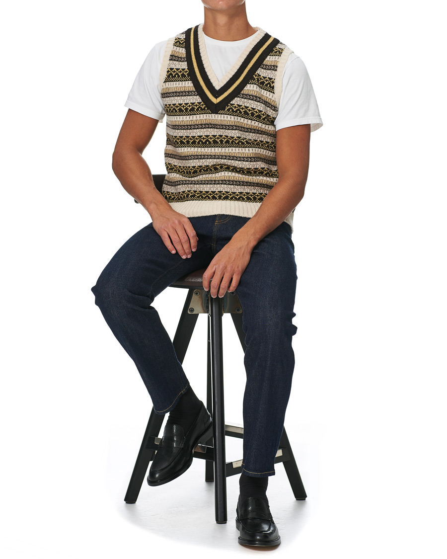 Herren | Pullover | BEAMS PLUS | Fairisle Crickett Vest Off White