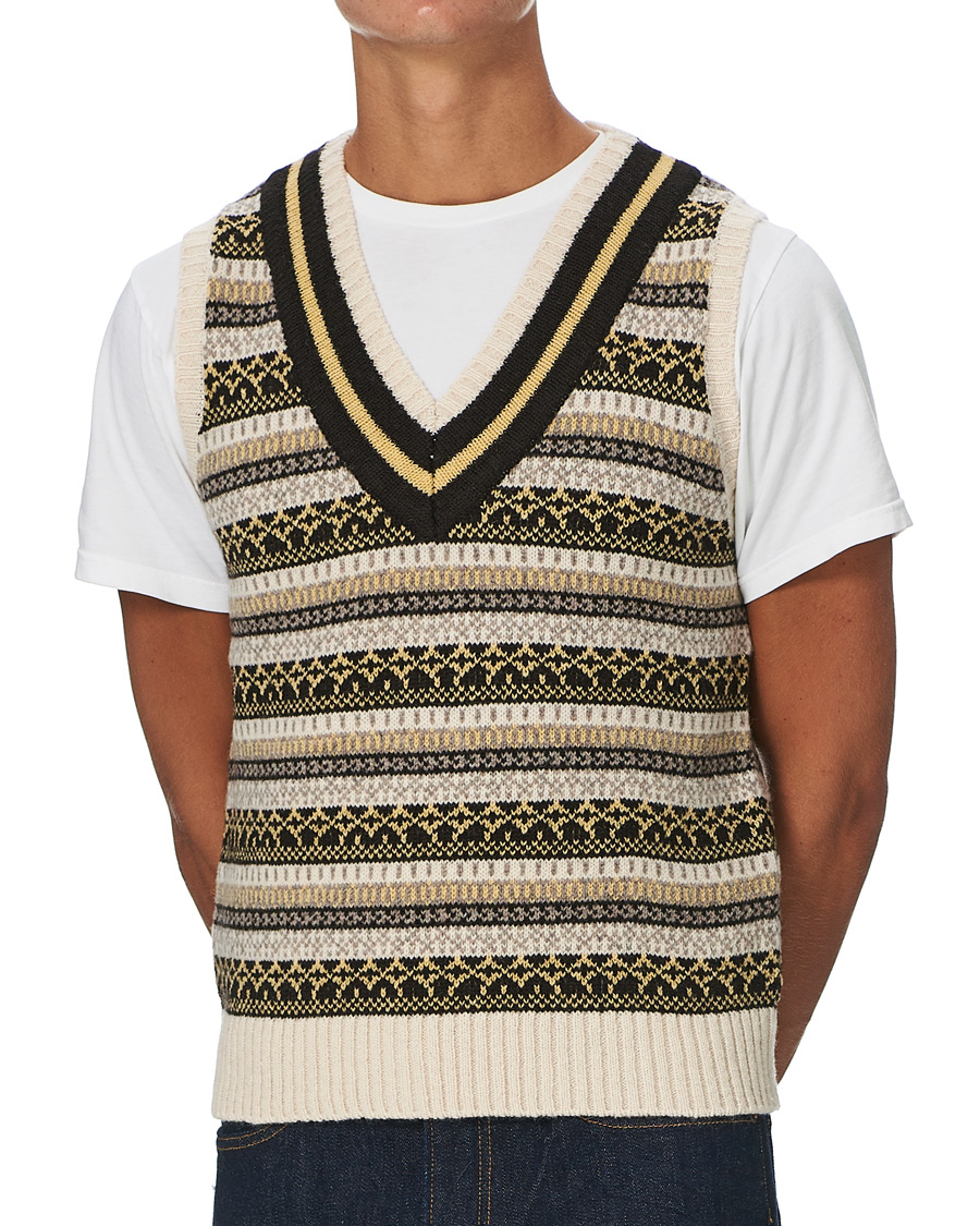 Herren | Pullover | BEAMS PLUS | Fairisle Crickett Vest Off White