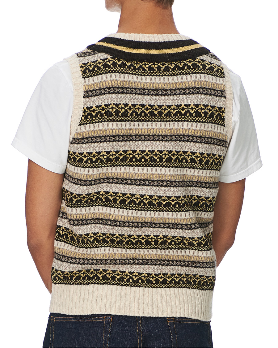 Herren | Pullover | BEAMS PLUS | Fairisle Crickett Vest Off White