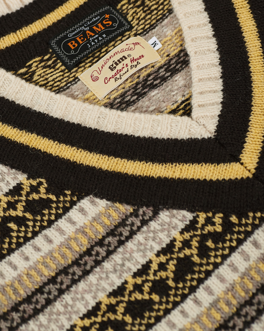 Herren | Pullover | BEAMS PLUS | Fairisle Crickett Vest Off White