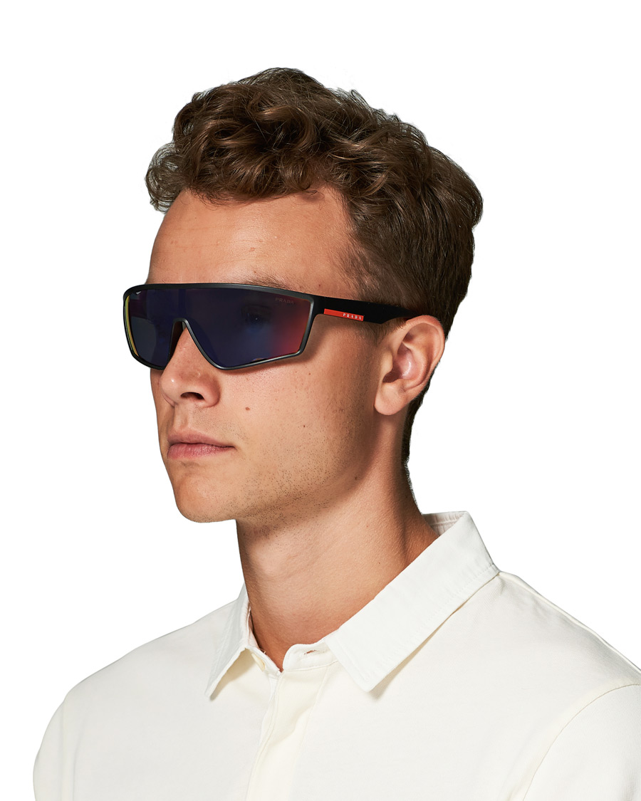 Herren | Prada Linea Rossa 0PS 09US Active Sunglasses Black/Mirage | Prada Linea Rossa | 0PS 09US Active Sunglasses Black/Mirage